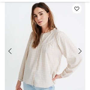 Madewell peasant blouse with balloon sleeves
